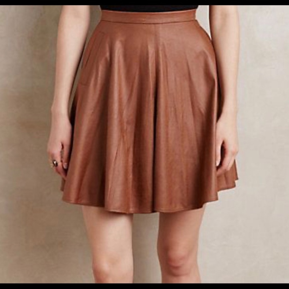 Anthropologie Vegan Leather Skirt
